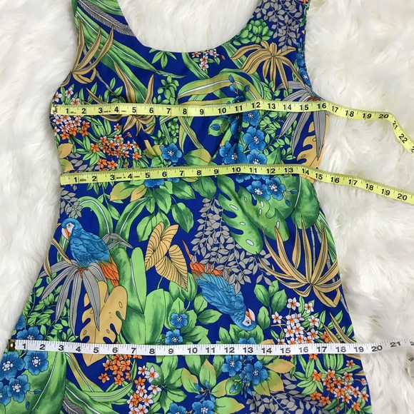 HAWAIIAN PALM Maxi Dress Size S Tropical Print 048 - Picture 5 of 7